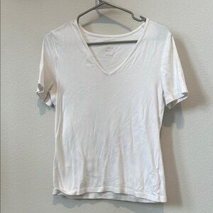 Women's White V-Neck Top